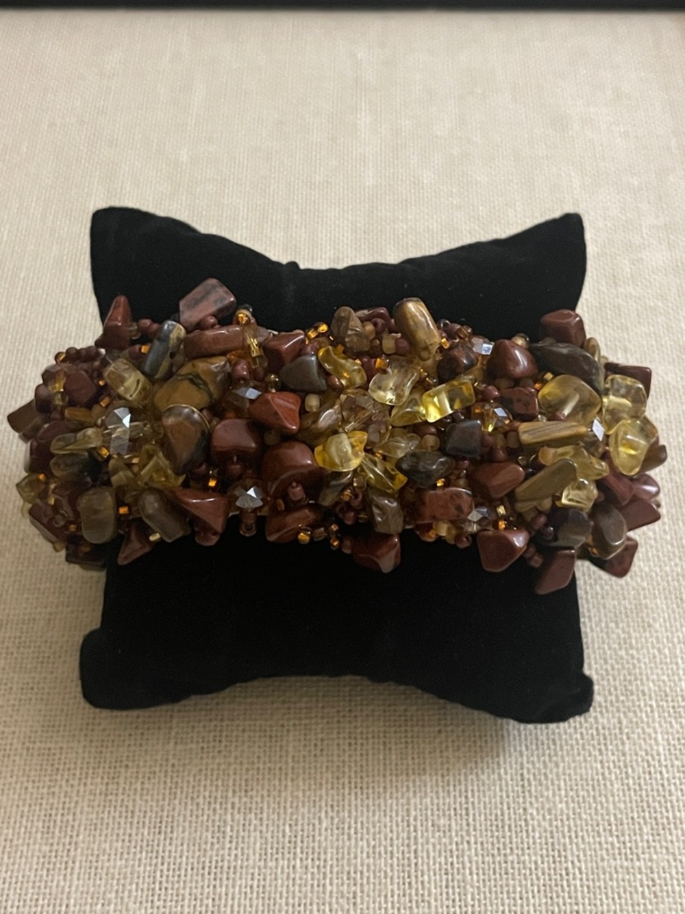 Glass & Semi Precious Stone Cluster Bracelet